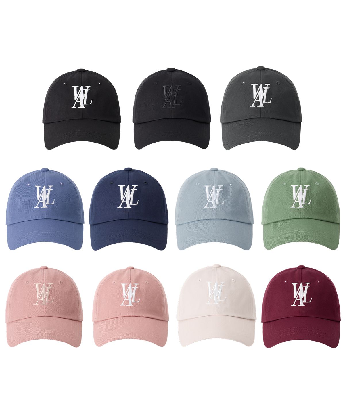 우알롱(WOOALONG) Signature Logo ball cap (11colors)