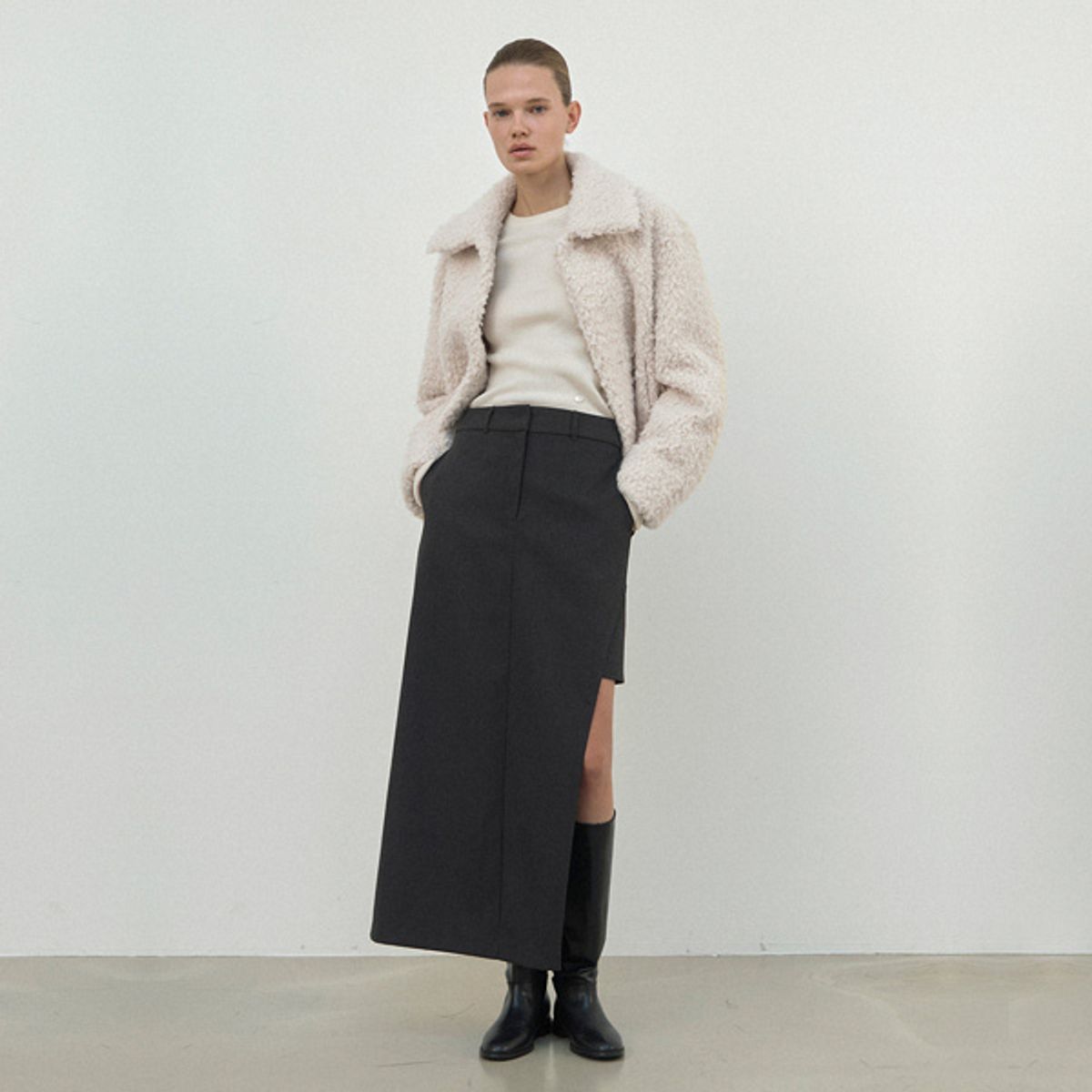 아틀리에 나인(ATELIER NAIN) UNBALANCED FORMAL SKIRT(SK-4971)