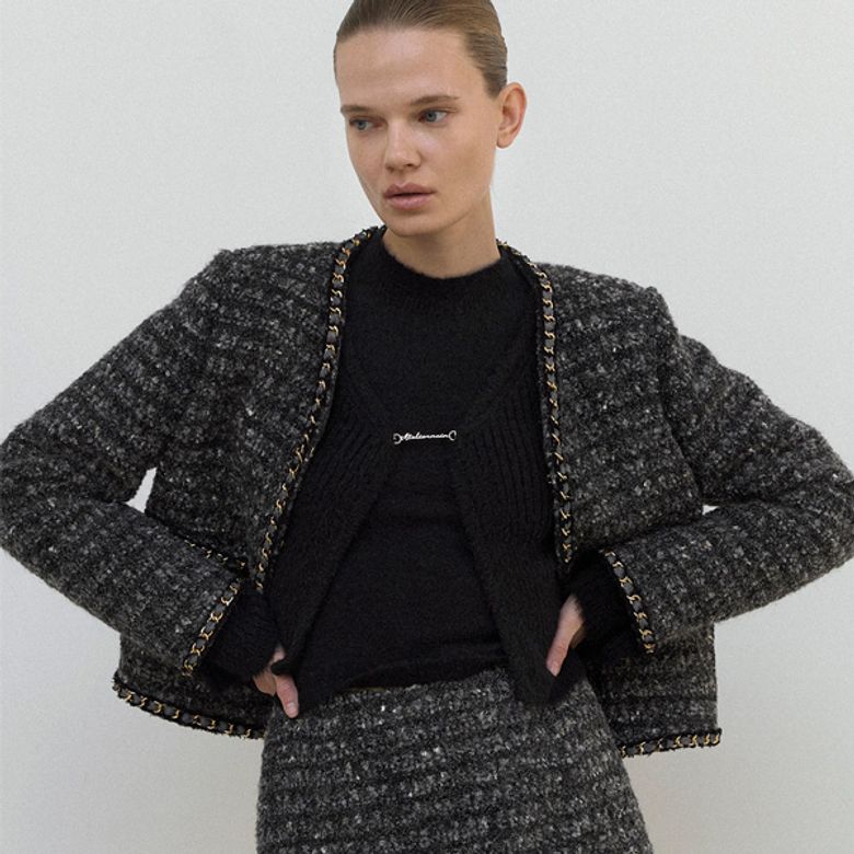 CHAIN SET-UP TWEED JACKET(JK-2994)