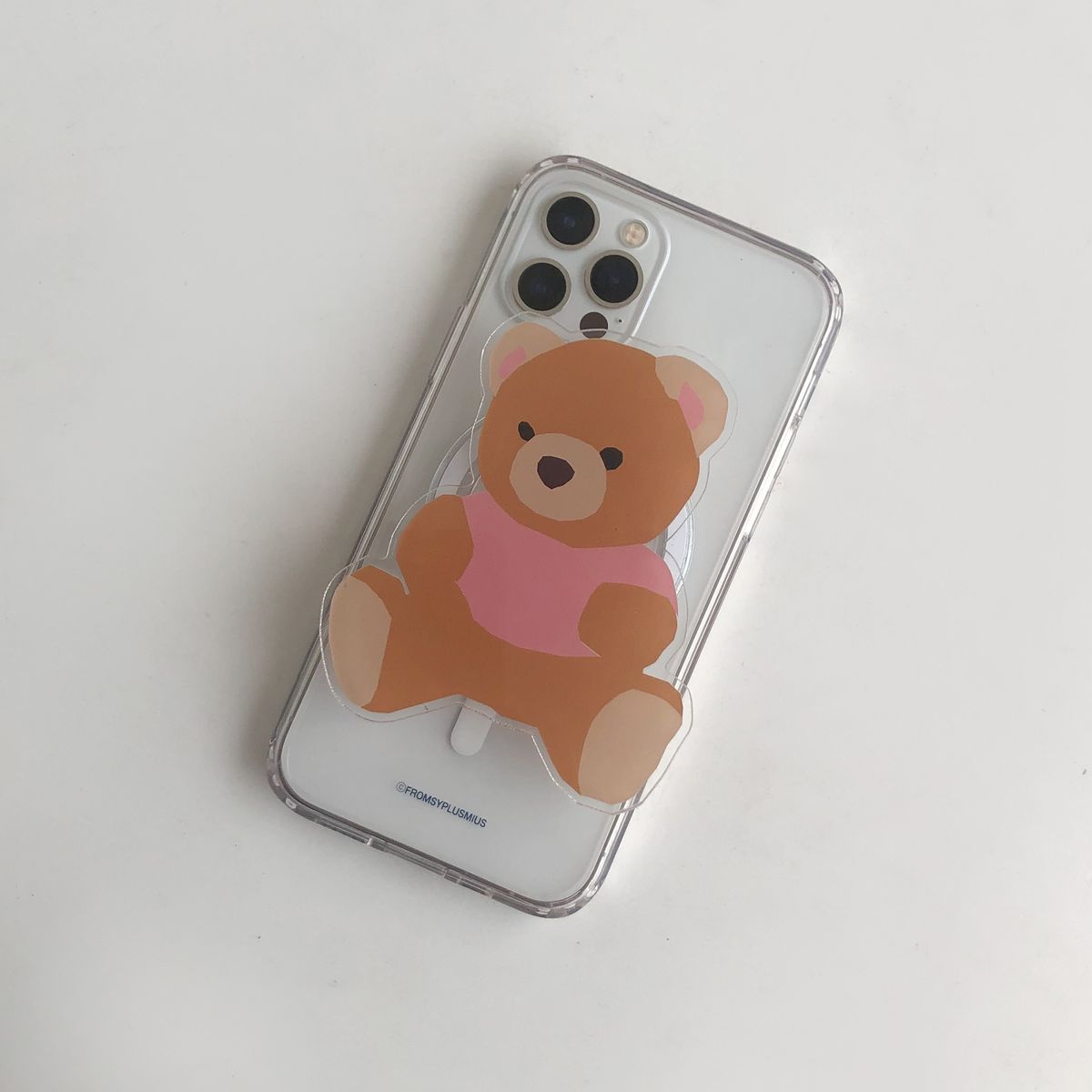 프롬서영플러스마이너스(FROMSYPLUSMIUS) 남친곰 아크릴 맥세이프 아이폰 갤럭시케이스(5Color)