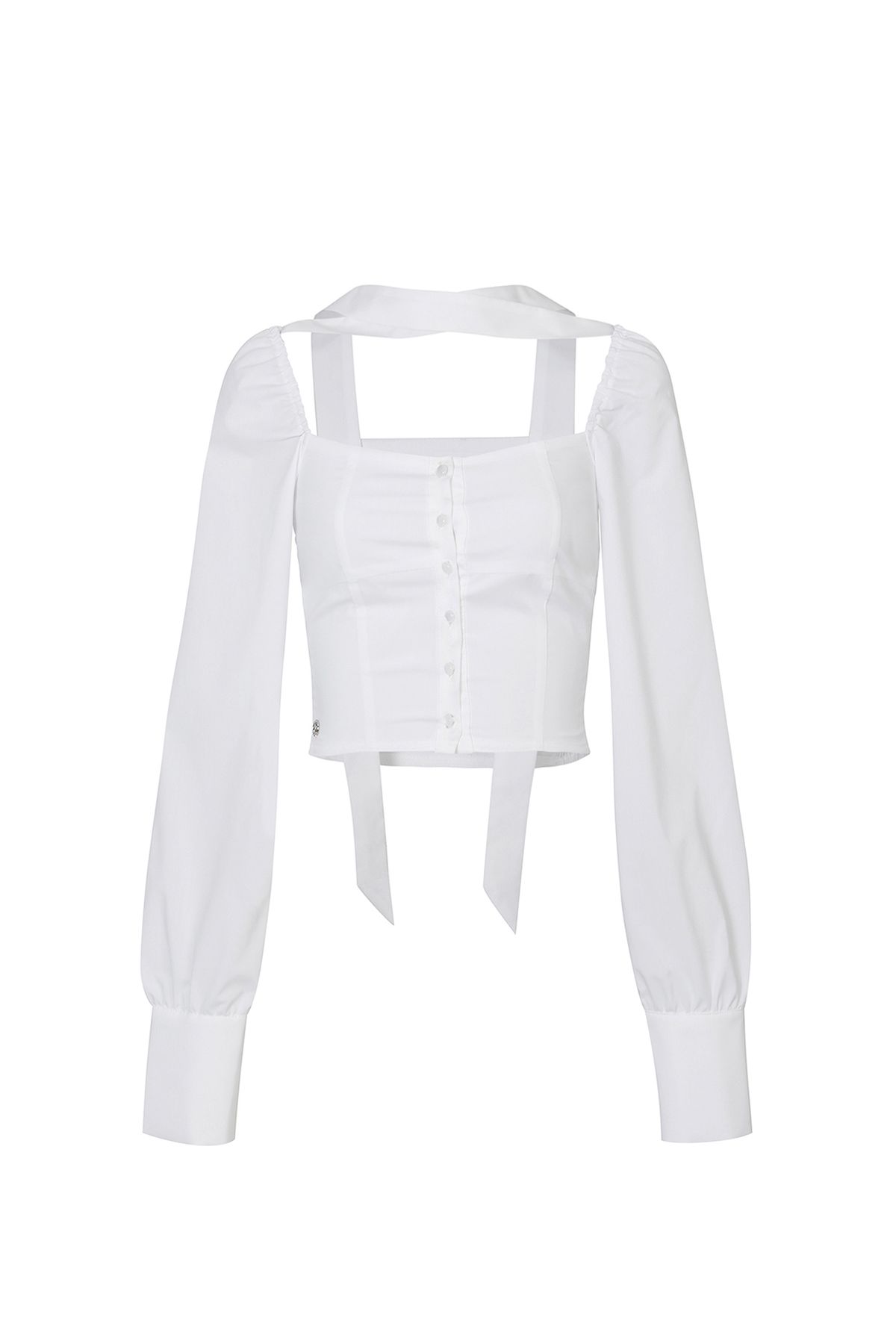 페인오어플레져(PAINORPLEASURE) BIANCA SQUARE NECK BLOUSE white