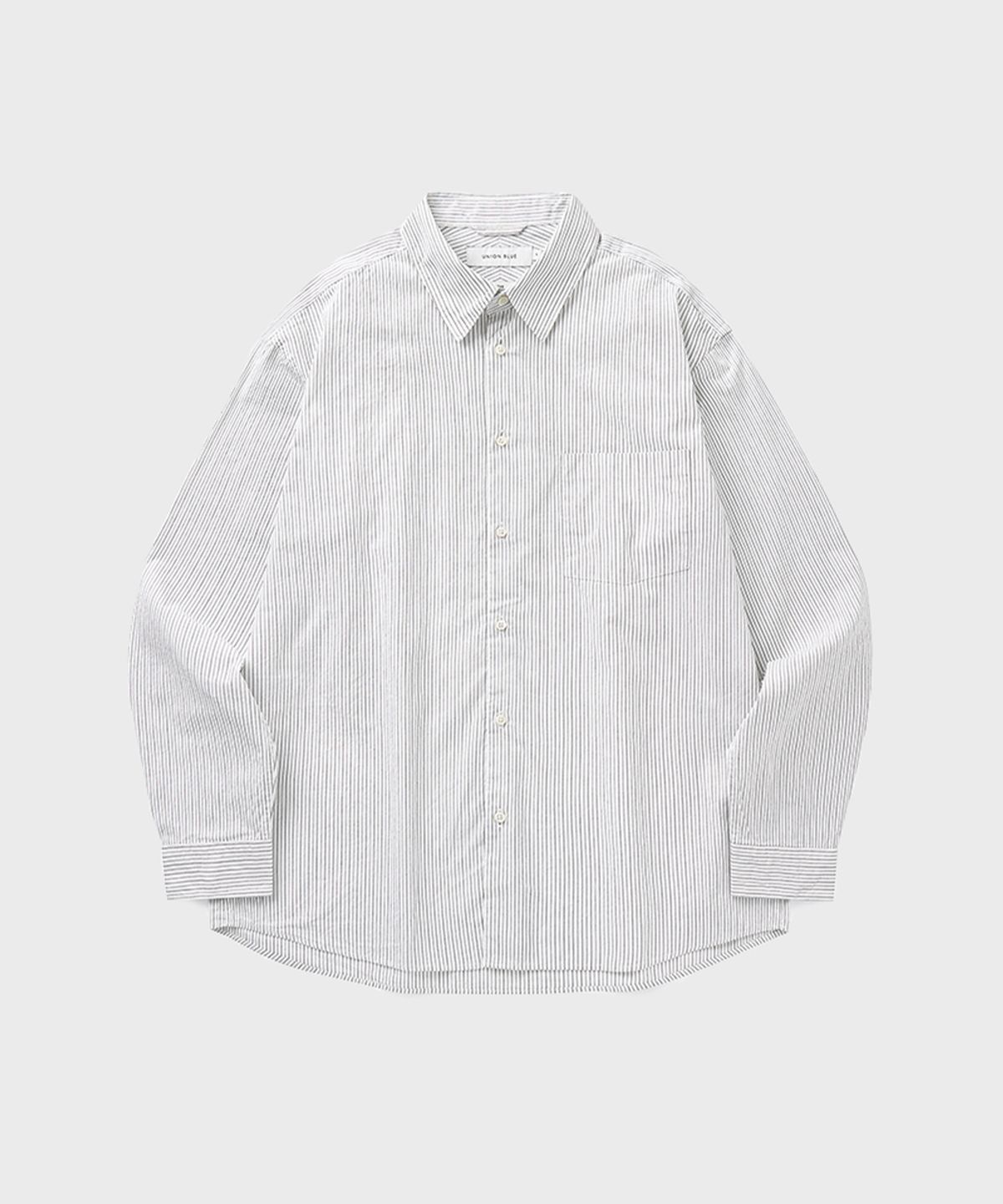 유니온블루(UNION BLUE) [DESK] OFFICE STRIPE SHIRT [BLACK]