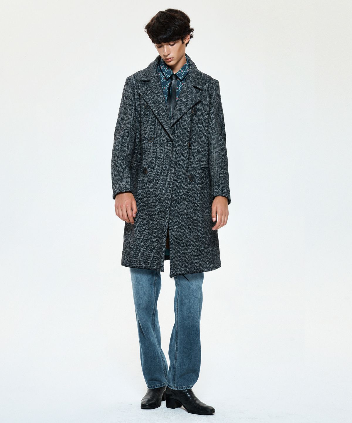 언티지(UNTAGE) 울 헤링본 코트(UNISEX)_UTO-FB29