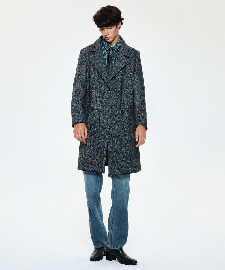 울 헤링본 코트(UNISEX)_UTO-FB29