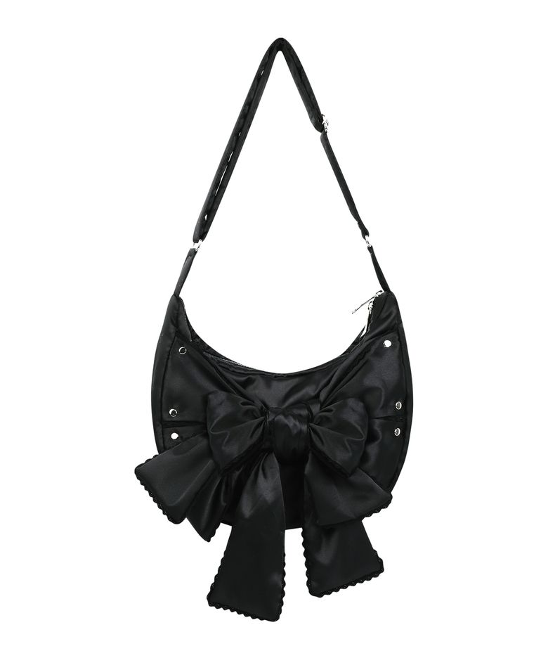 Laced Ribbon Shoulder Bag (Black)