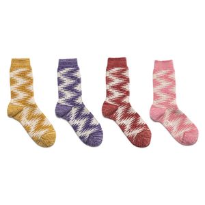 [라이트 컬러 4팩]WORK23 나바호 패턴 자카드양말