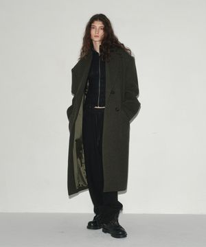 OVERSIZED DOUBLE BREASTED COAT KHAKI