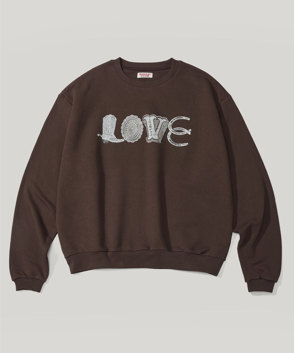 러스틱클럽(RUSTICCLUB) Cowboy LOVE Sweat_Brown