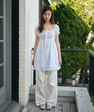 우먼즈 코튼 베이비 돌 미니 드레스 [화이트]