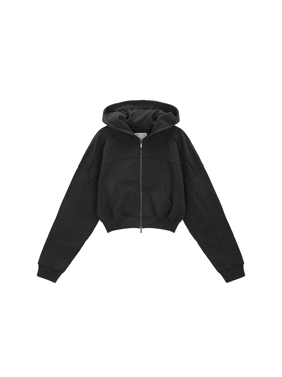 MUSINSA | MATIN KIM CUT OUT DETAIL CROP HOODY ZIP UP IN CHARCOAL