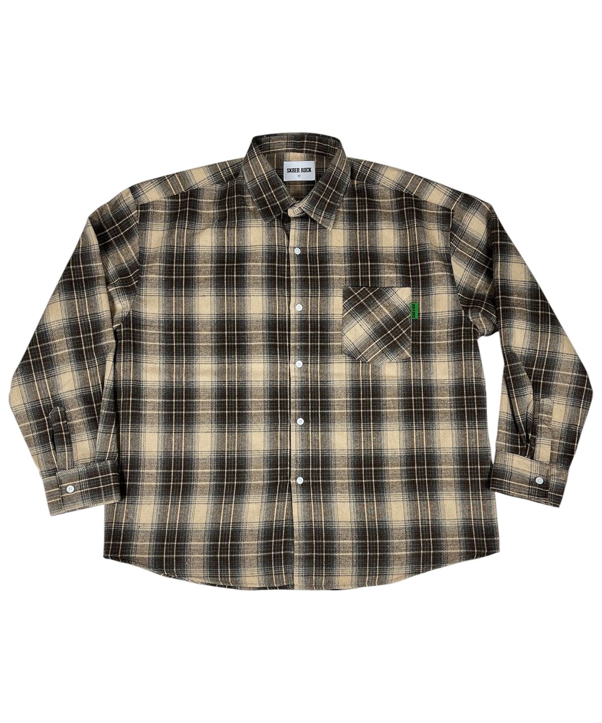 스케이터락(SK8ER ROCK) Vintage Tartan Check Shirt ((Beige))