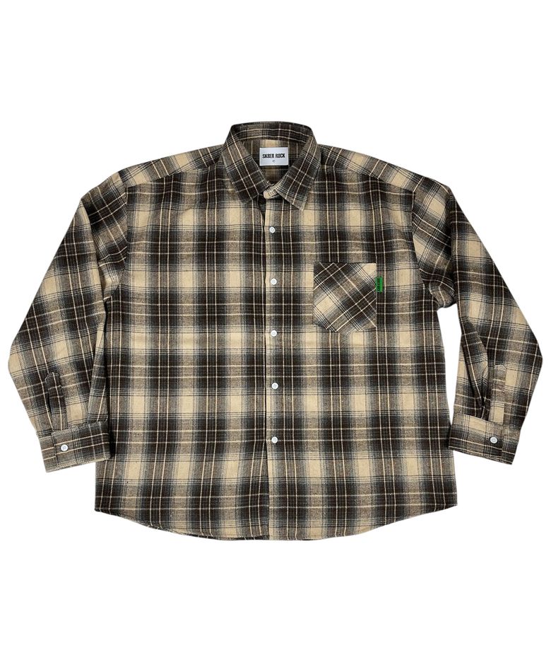Vintage Tartan Check Shirt ((Beige))