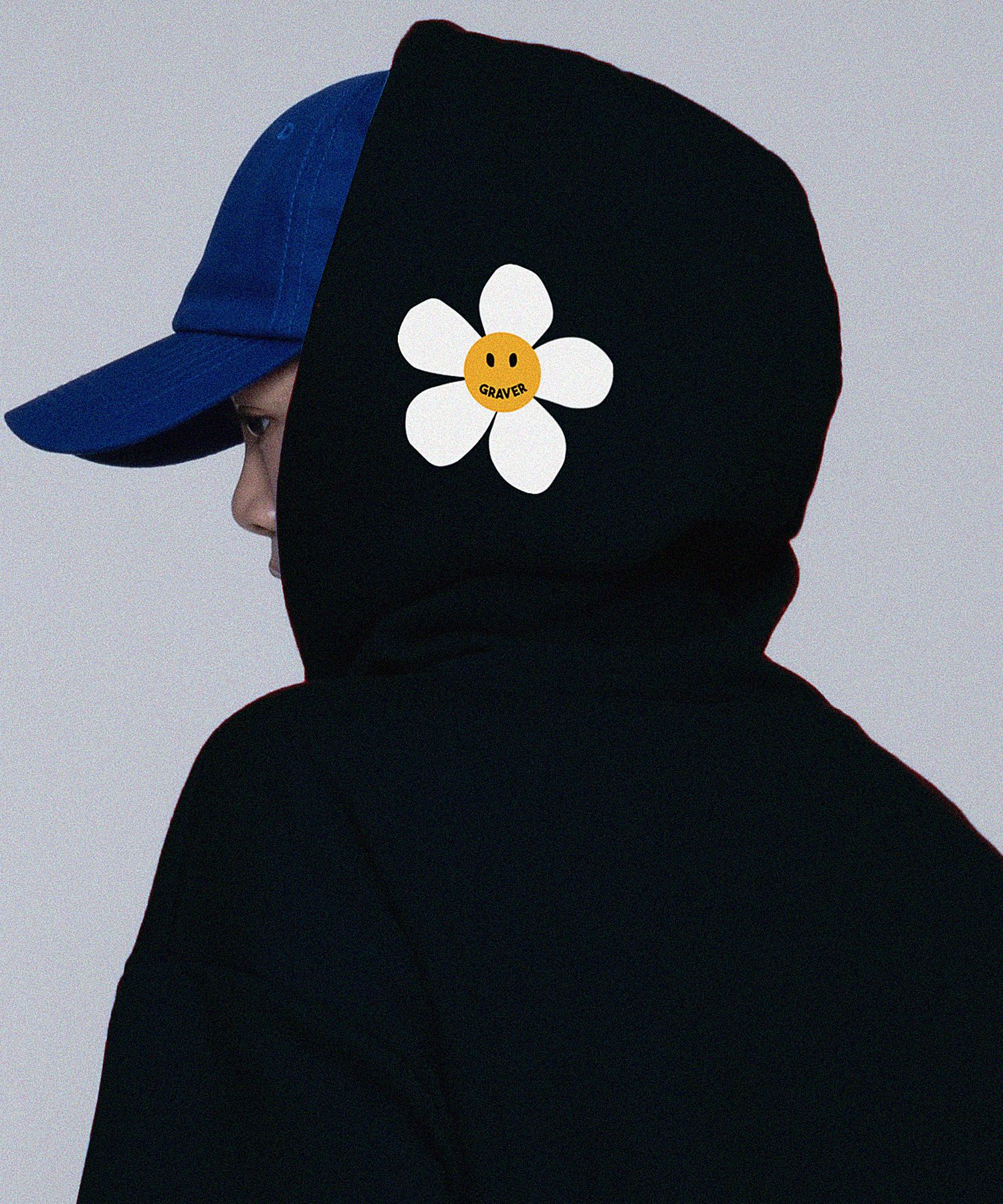 【GRAVER】24FW★ Side Hood Flower Hoodie MUSINSA | GRAVER [UNISEX] Side Hood Flower Hoodie_Black