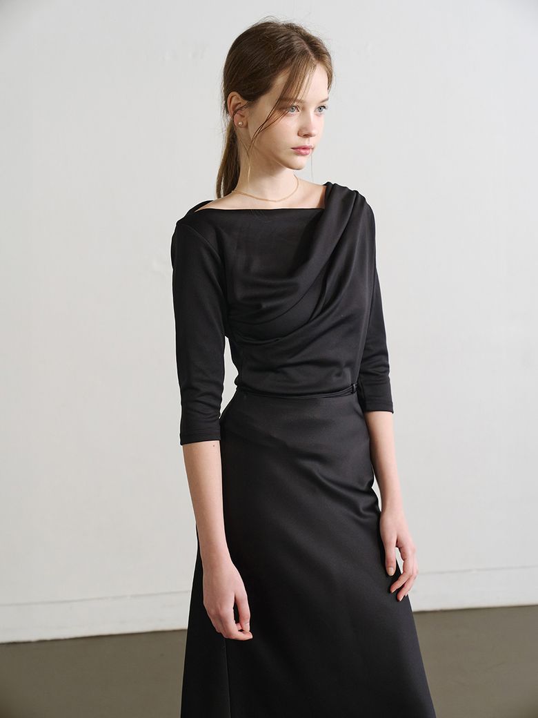 Lautre draped Black T shirts