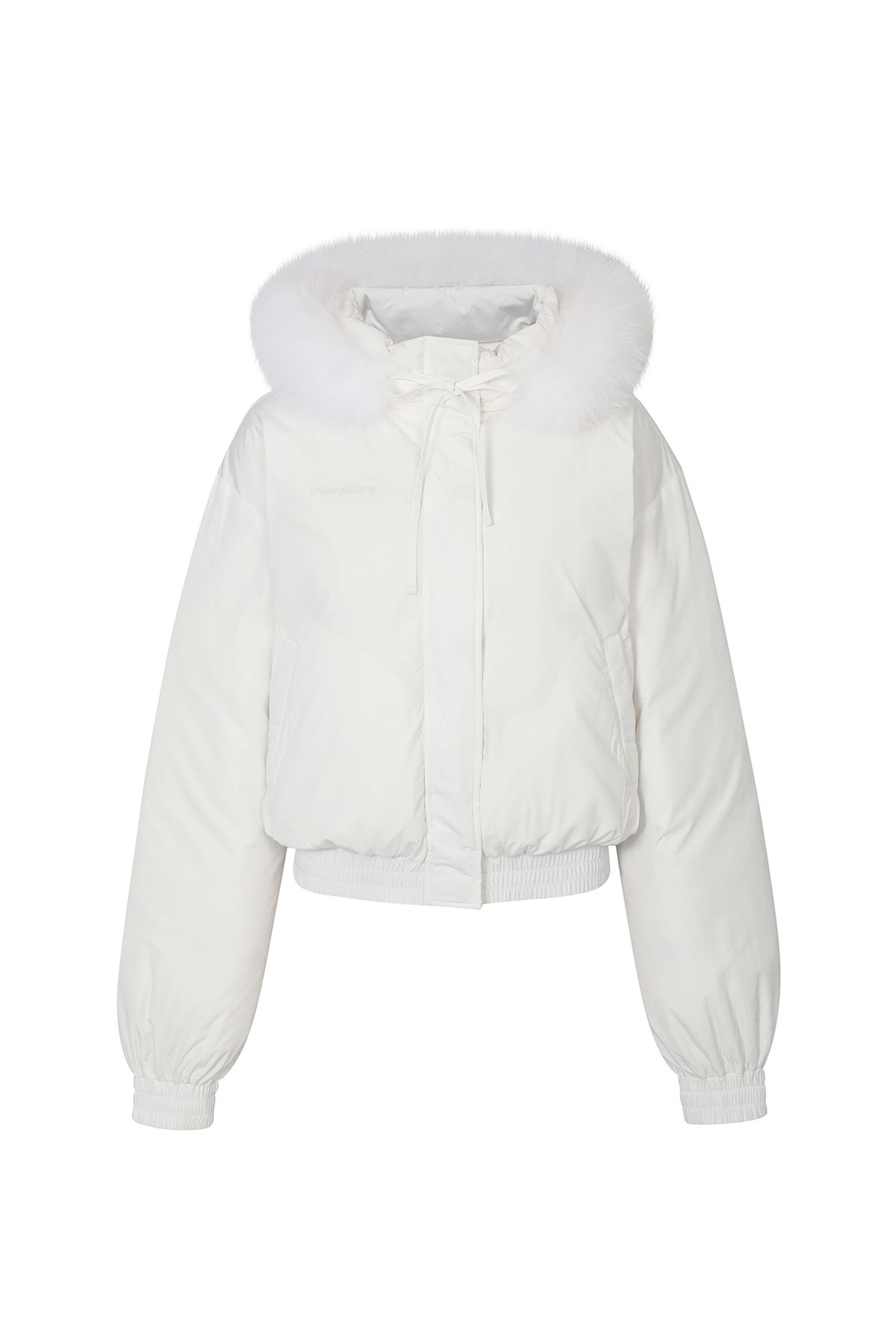 페인오어플레져(PAINORPLEASURE) FOX FUR DOWN JACKET white