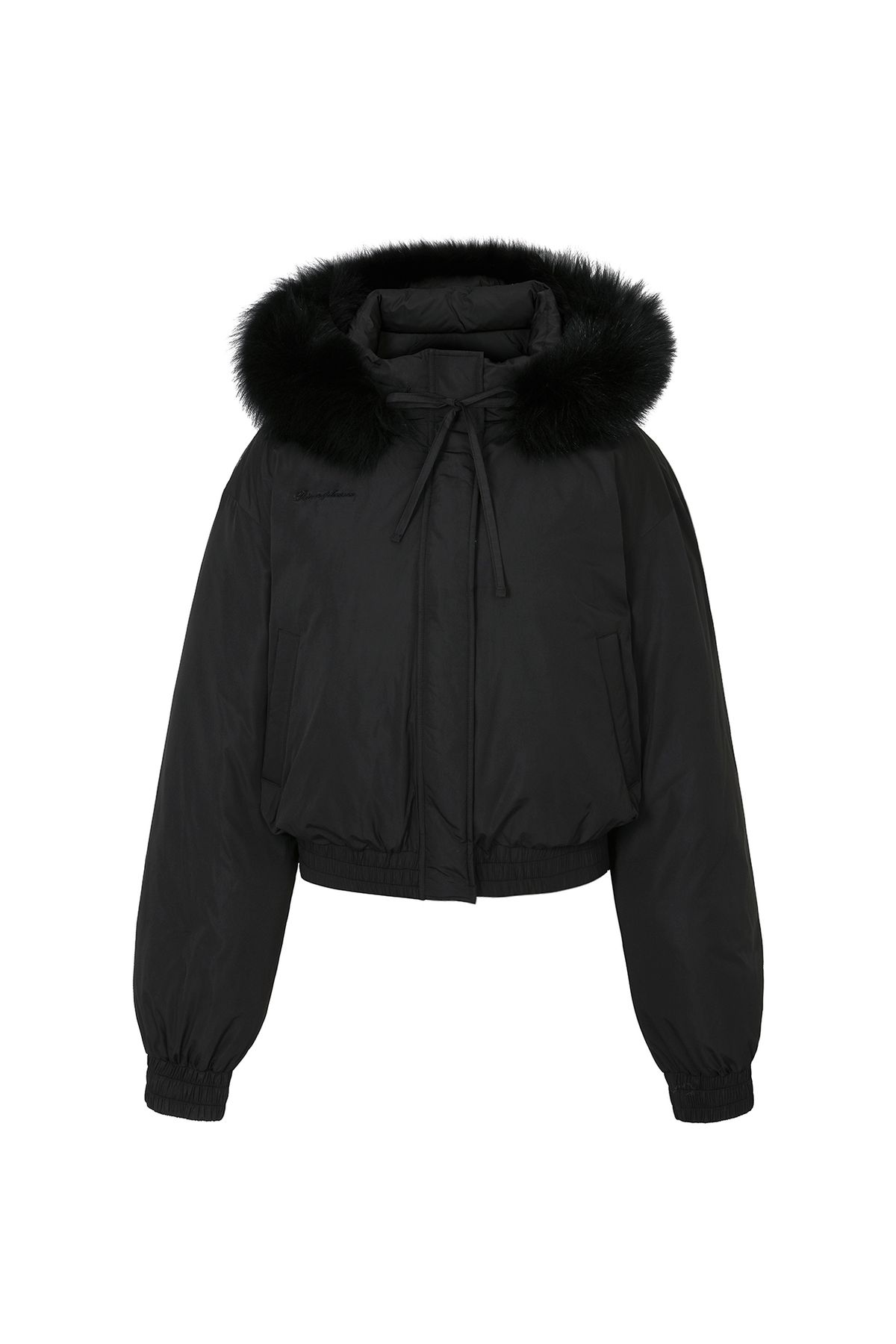 페인오어플레져(PAINORPLEASURE) FOX FUR DOWN JACKET black