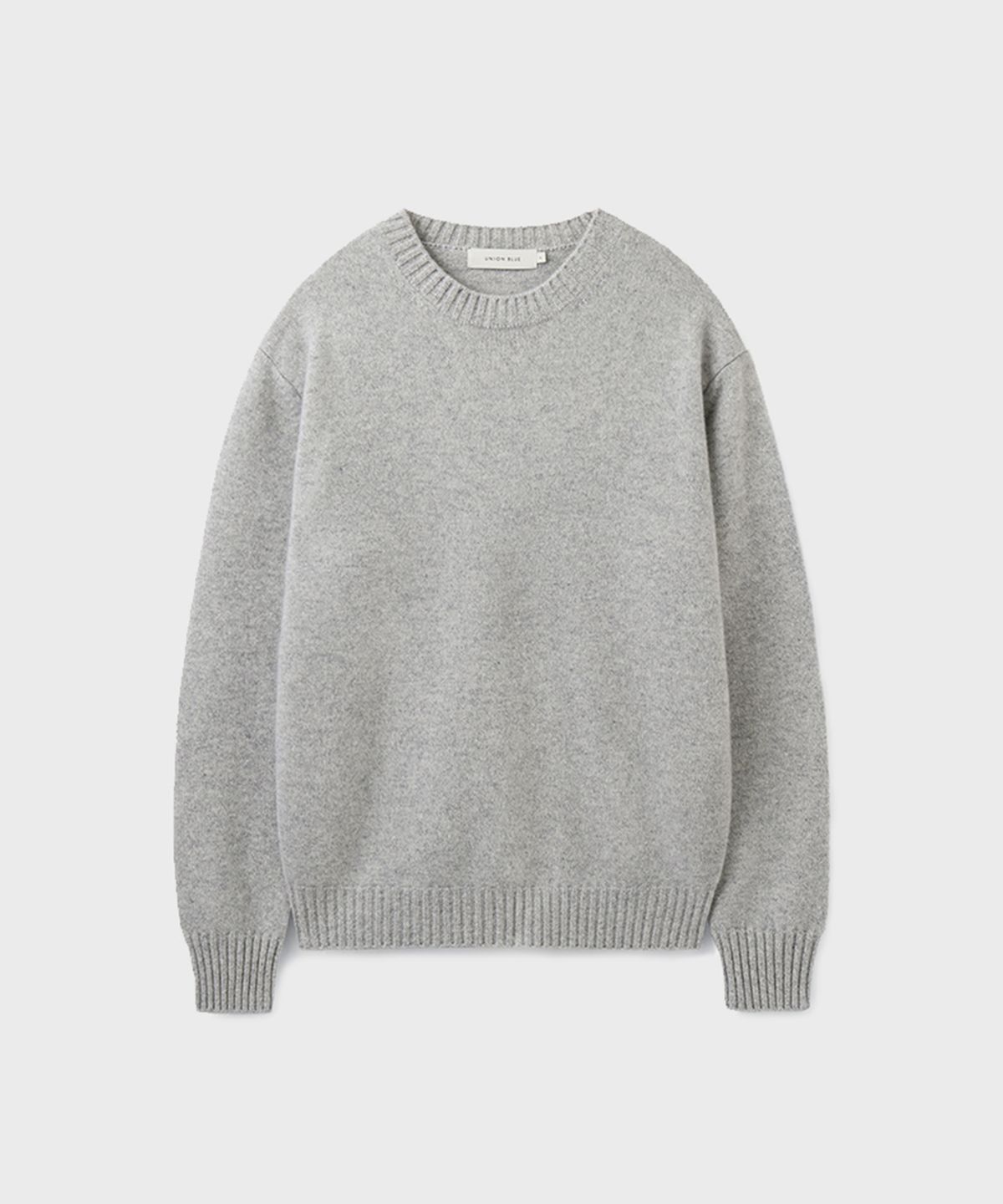 유니온블루(UNION BLUE) [V2] CASHMERE WOOL CREWNECK KNIT [MELANGE GRAY]