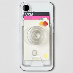 맥세이프 카드지갑 PC2(아이폰 갤럭시 자석 그립 톡홀더 케이스), Half Clear