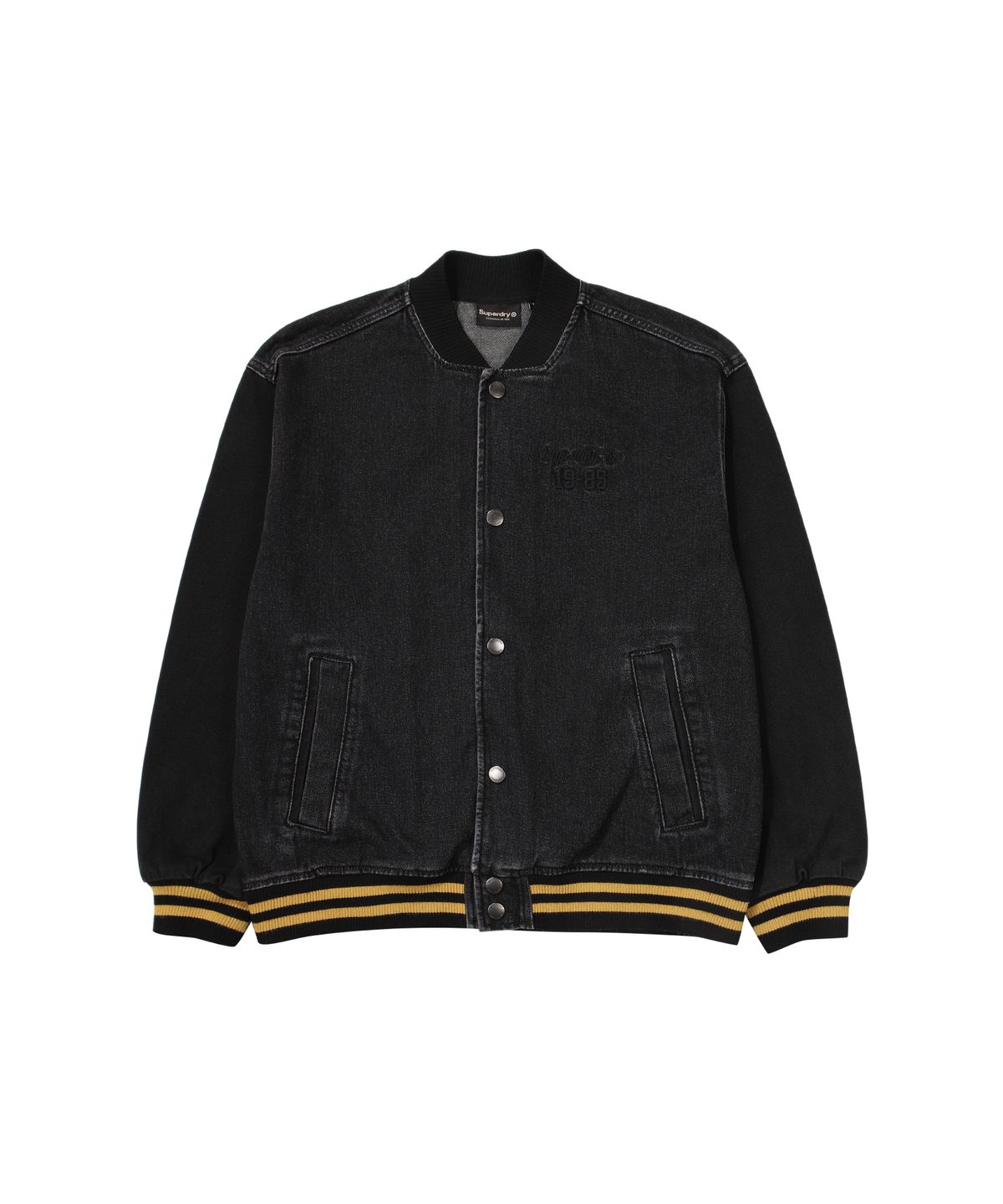 슈퍼드라이(SUPERDRY) 타이거 베이스볼 데님 자켓 블랙
