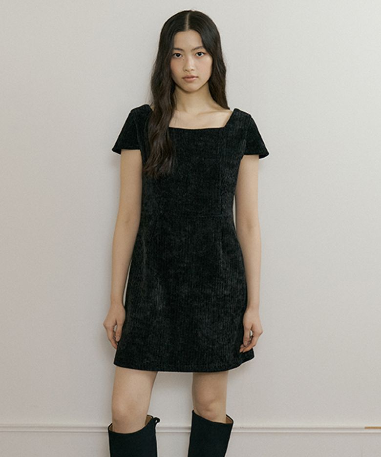 [기장선택]corduroy dress-black (short)