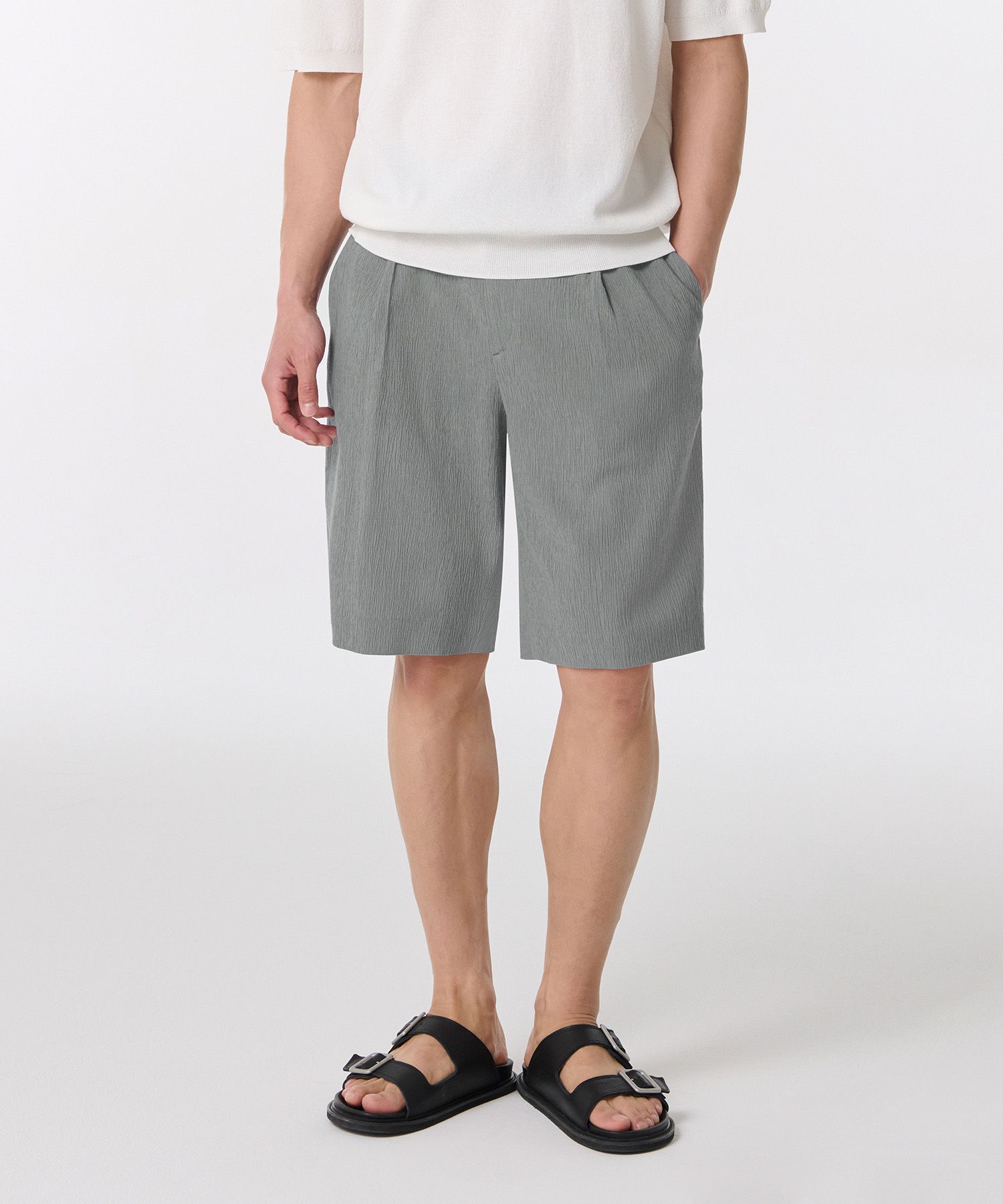 ★MUSINSA STANDARD★ Crinkle One Tuck Wide Banding Shorts Gr MUSINSA | MUSINSA STANDARD Crinkle One Tuck Wide Banding