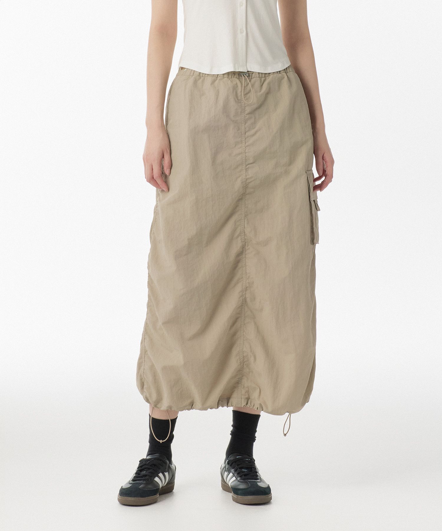 スカート musinsastandardwoman Women's Nylon Parachute Skirt Ash Grey MUSINSA公式 | MUSINSA STANDARD WOMAN Women's Nylon Parachute