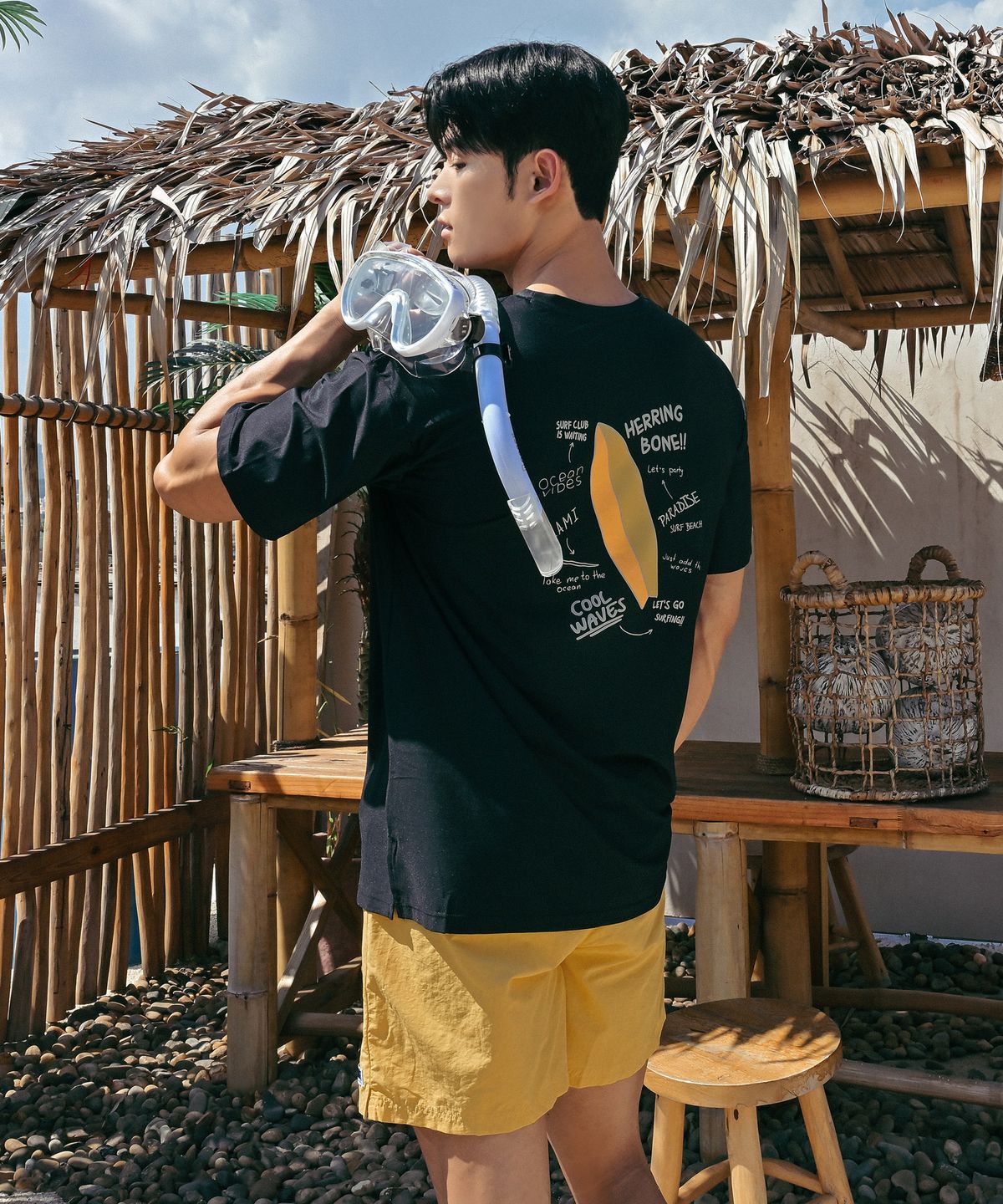 헤링본(HERRINGBONE) [SET] 남성 쿨링 숏슬리브 래쉬가드&멀티 스포츠웨어 쇼츠