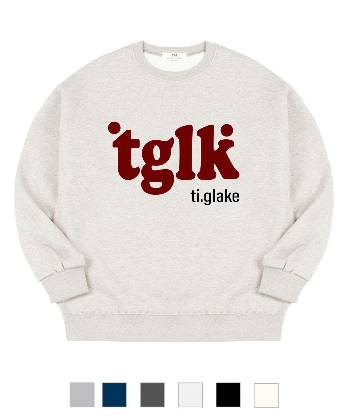 티글레이크(TI.GLAKE) 투로고 오버핏 맨투맨 티셔츠 [기모안감]