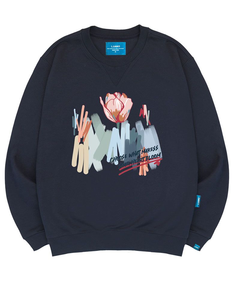 기모M 하트블룸 맨투맨 남녀공용 빅사이즈 S~4XL