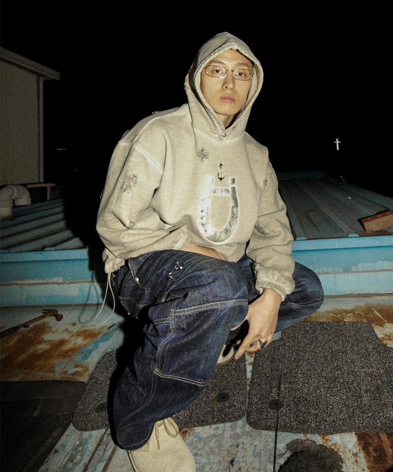 X 떠그클럽 후프 후디 Beige