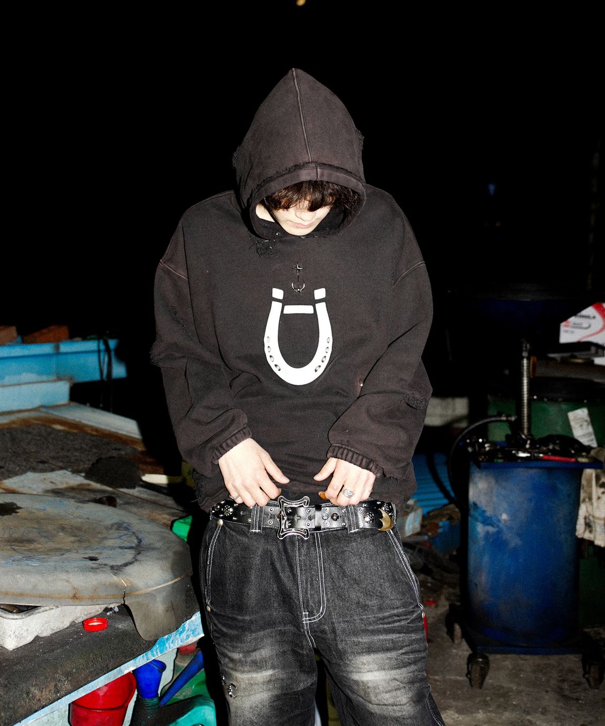 디키즈(DICKIES) X 떠그클럽 후프 후디 Black