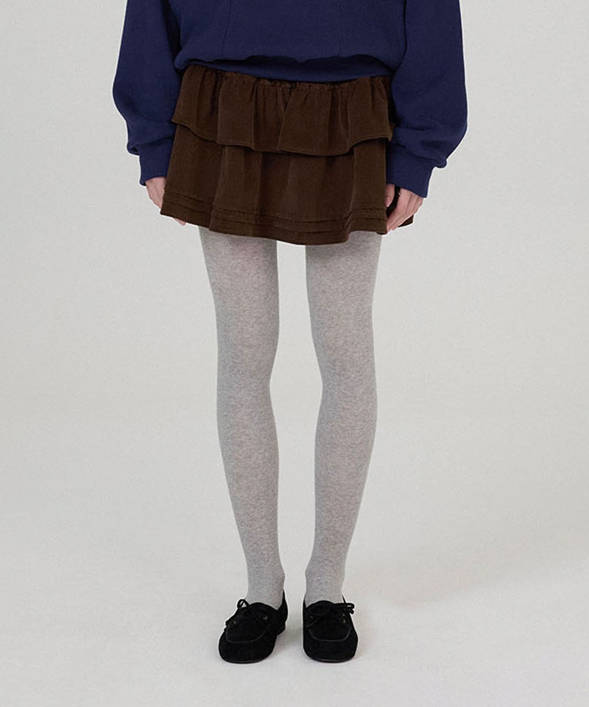 썸웨어버터(SOMEWHEREBUTTER) Corduroy Cancan Mini Skirt - Brown