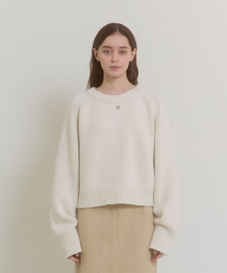 ROUND-NECK FLORENCE WOOL KNIT_IVORY