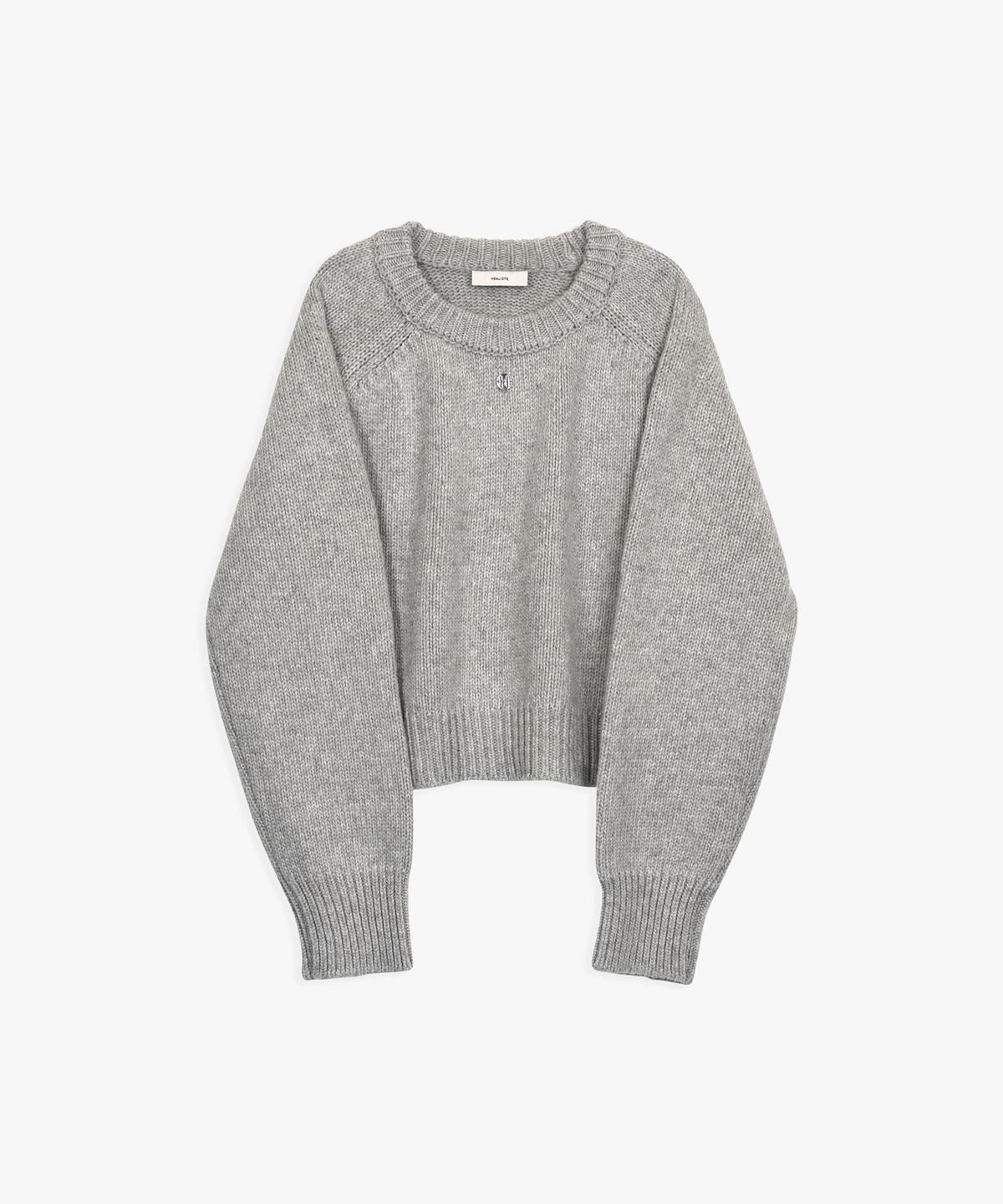 힐리오트(HEALIOTE) ROUND-NECK FLORENCE WOOL KNIT_GREY