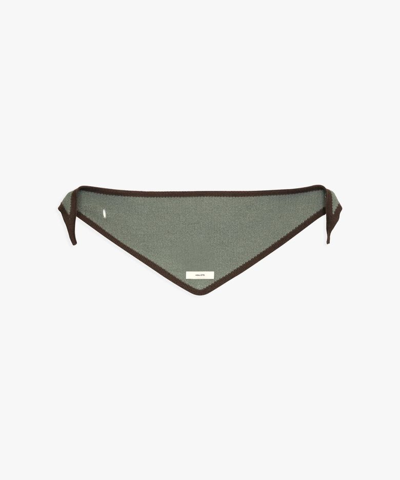 BORDER BUTTONHOLE KNIT SCARF_GREEN