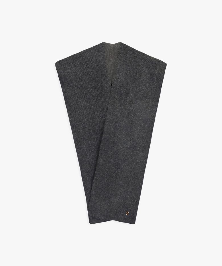 SHAWL KNIT CAPE_CHARCOAL