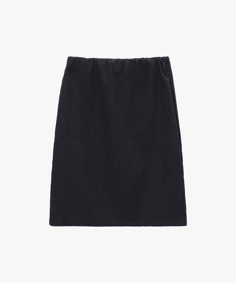 WRINKLE MIDI SKIRT_BLACK