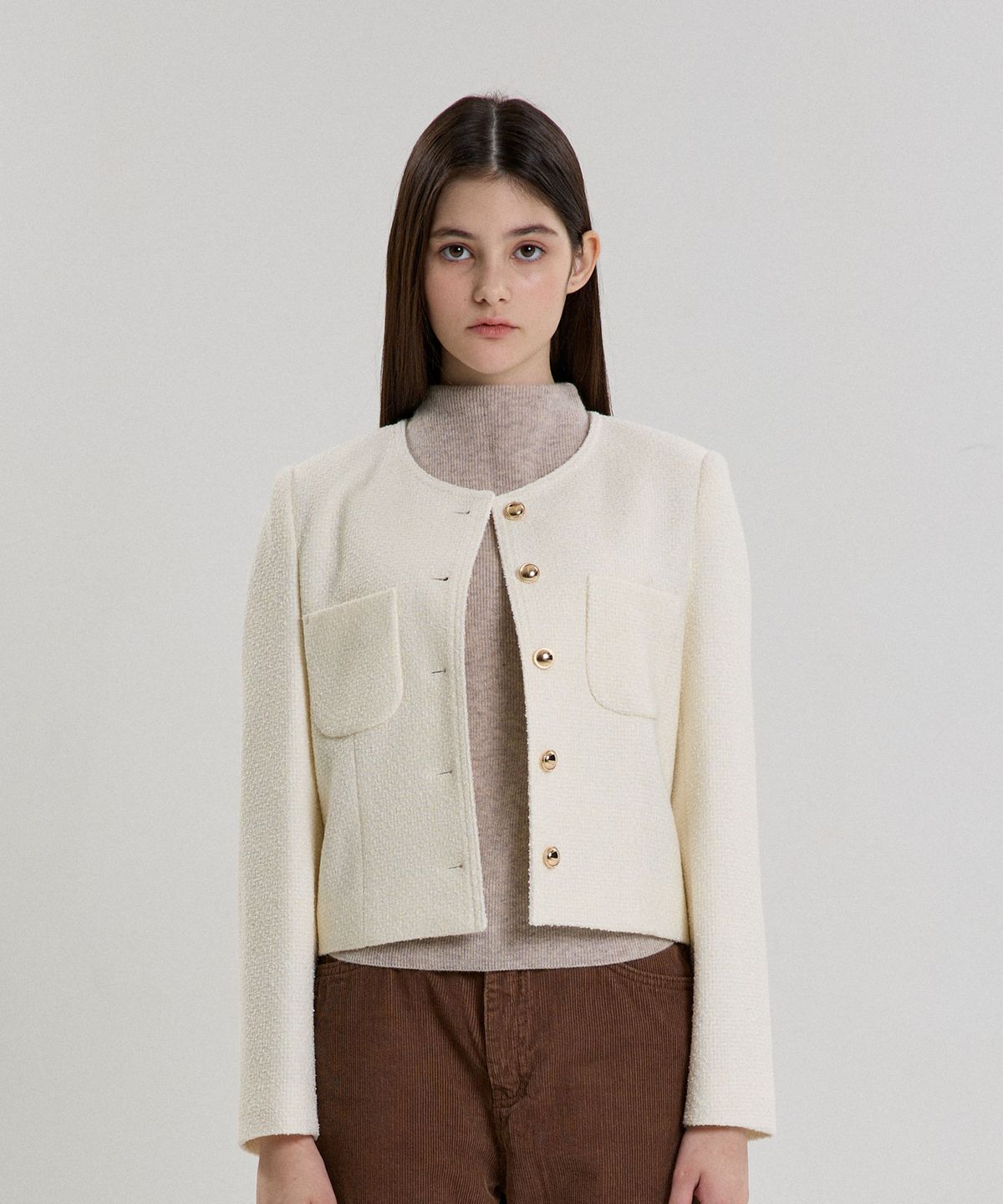 힐리오트(HEALIOTE) CLASSIC TWEED JACKET_IVORY