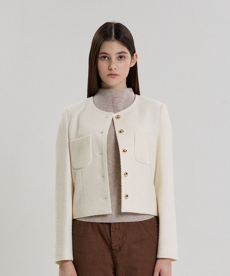CLASSIC TWEED JACKET_IVORY