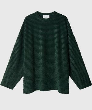 모헤어 오버 단가라 니트_그린