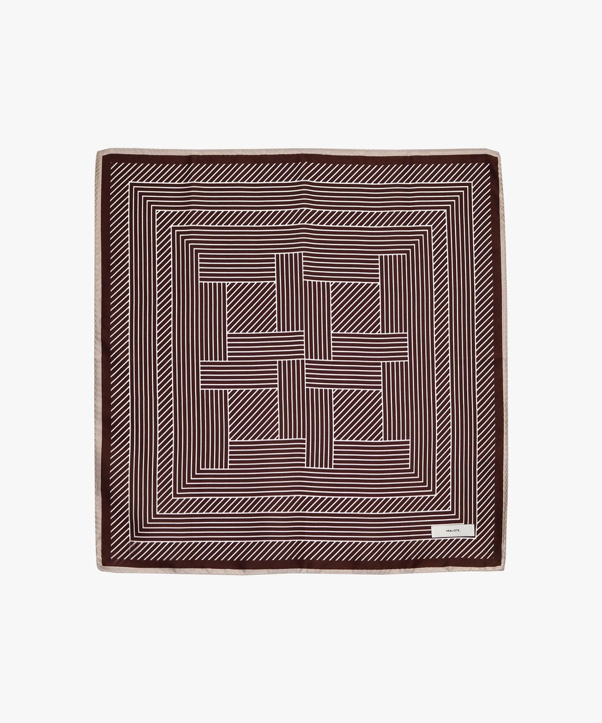 힐리오트(HEALIOTE) GEOMETRIC SCARF_BROWN