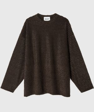 모헤어 오버 단가라 니트_브라운