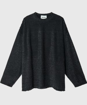 모헤어 오버 단가라 니트_차콜