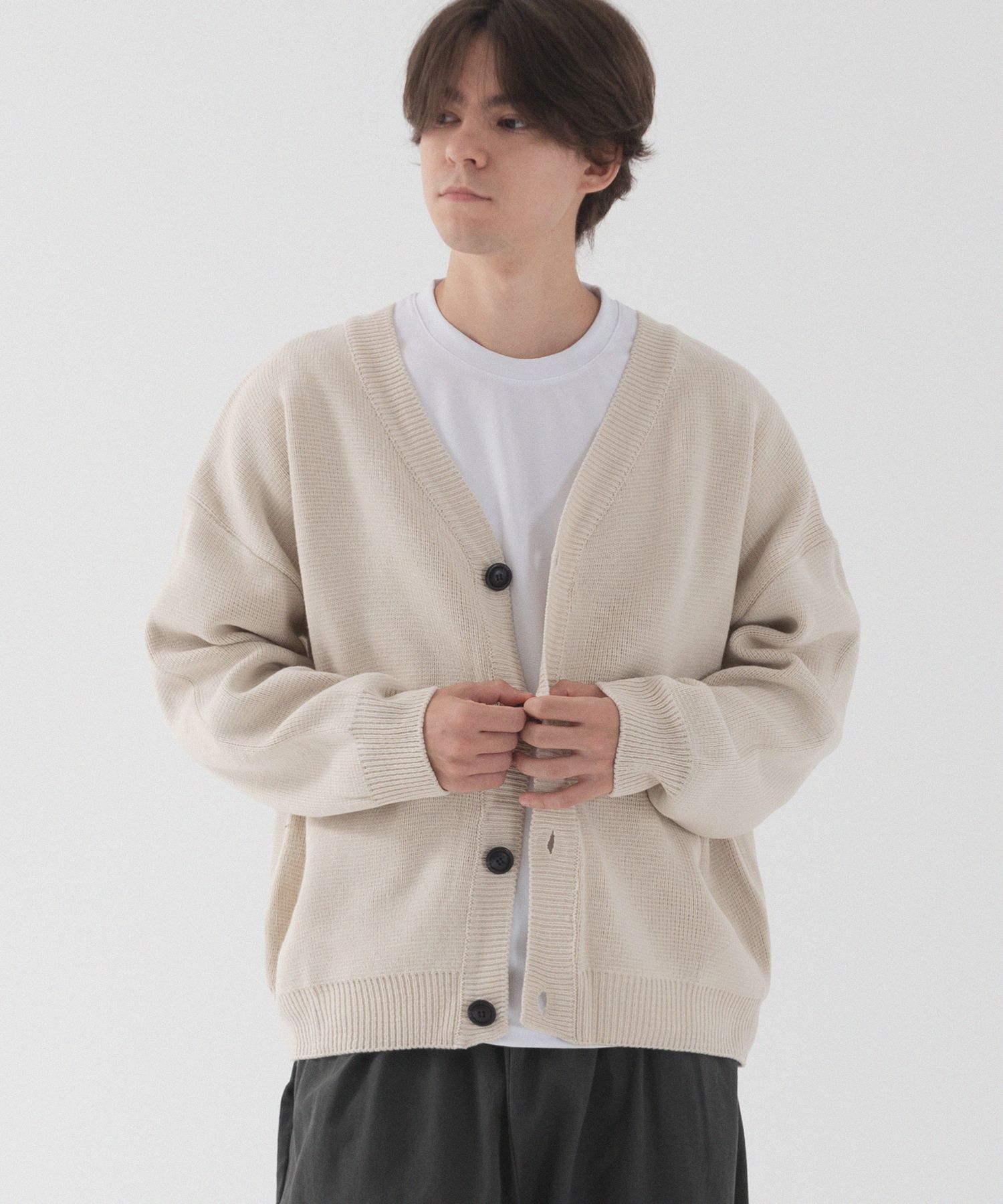 MUSINSA公式 | PIANER クラシックオーバーサイズVネックカーディガン