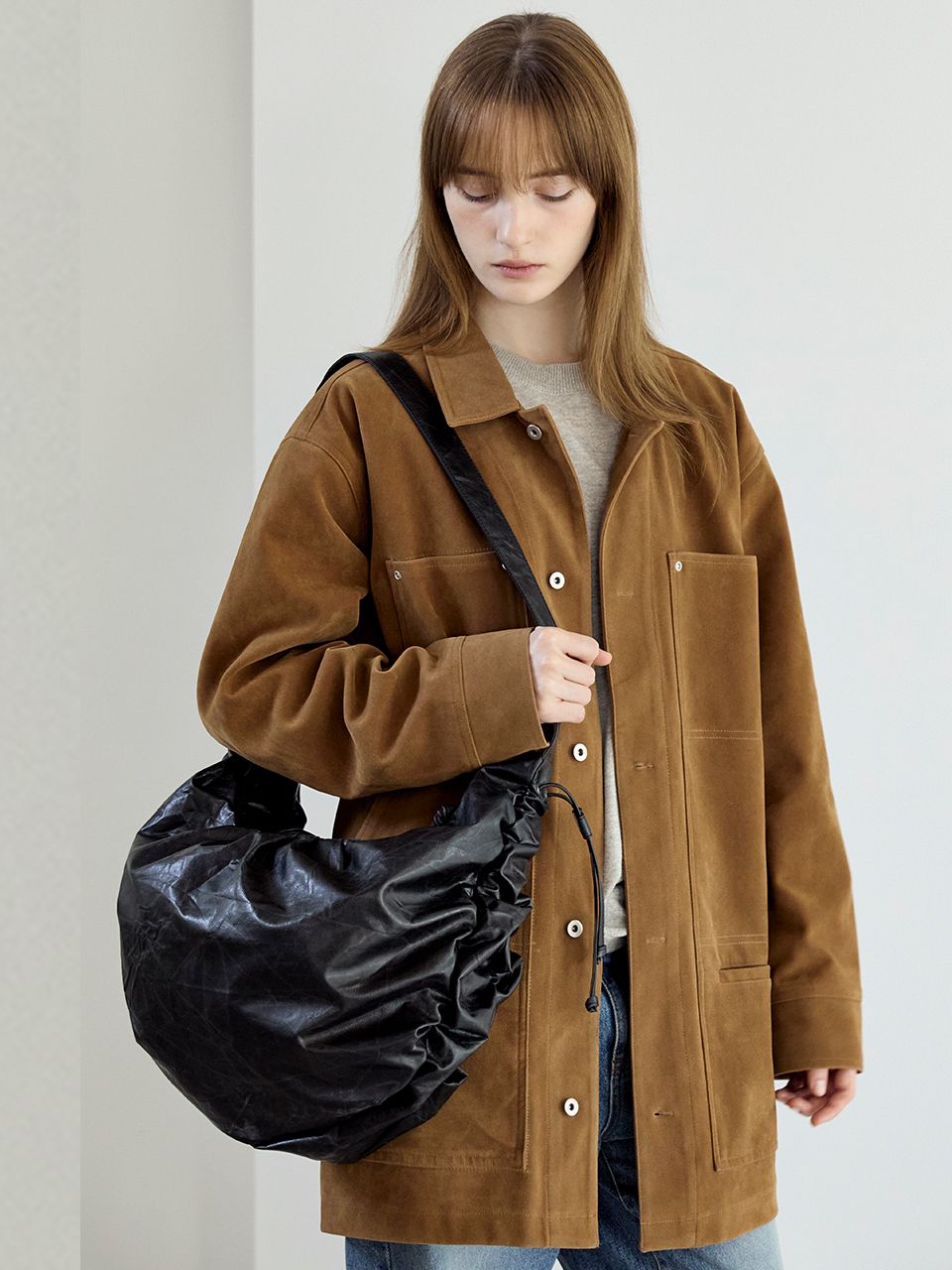 MUSINSA | JOSEPH AND STACEY Daily Wrinkle Bag L_Faux Leather