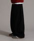 투 턱 롱사이드 오버 팬츠_블랙
