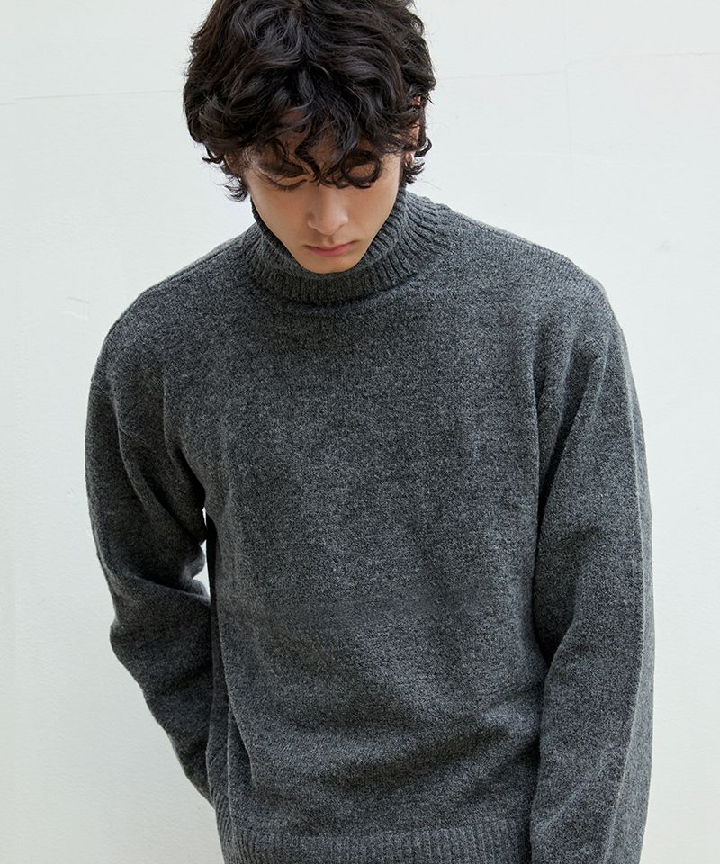 MUSINSA公式 | NODU ソフトキャッシュライクタートルネック長袖ニット