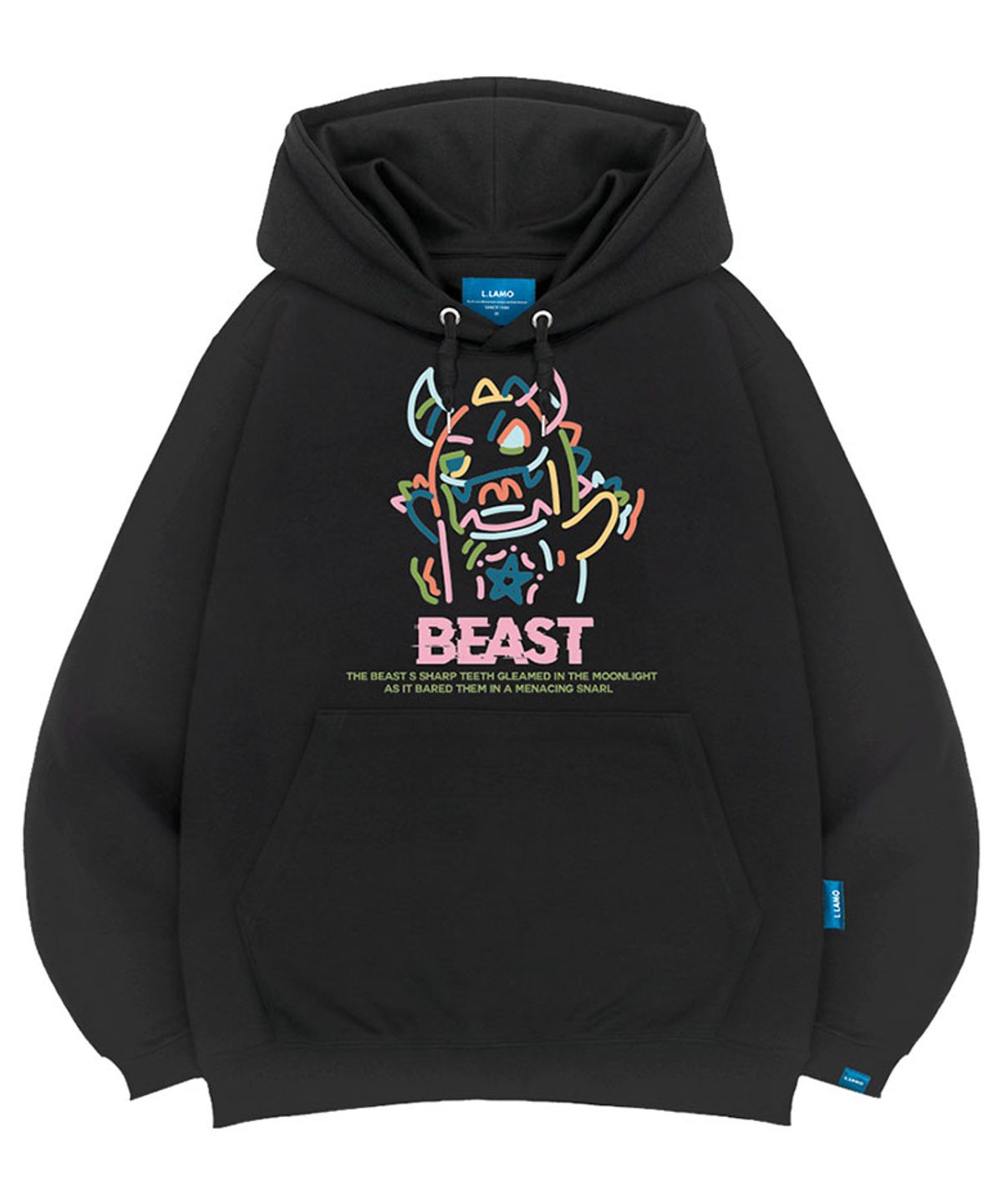 엘라모(LLAMO) 기모H 비스트 후드티 남녀공용 빅사이즈 M~4XL