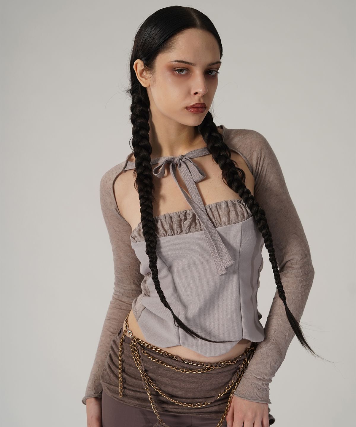 제메타(ZEMETA) 스칼롭 러버 튜브탑