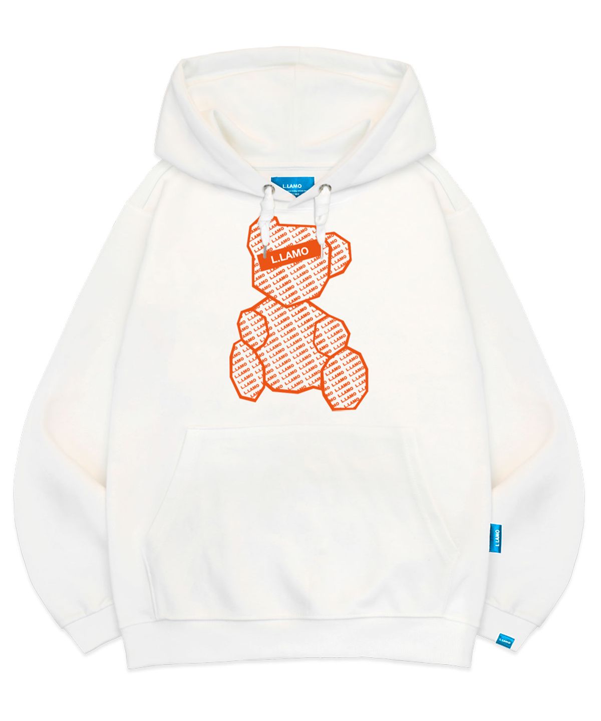 엘라모(LLAMO) 기모H 로고베어 후드티 남녀공용 빅사이즈 M~4XL